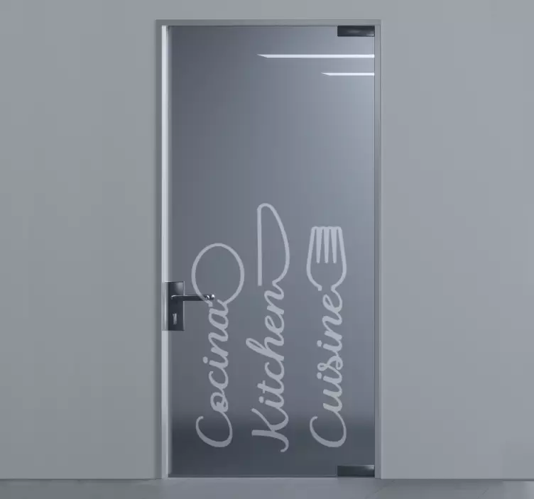 Kitchen utensils door sticker - TenStickers