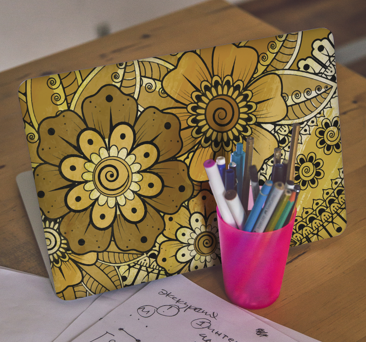 Laptop skin bright botanical print - TenStickers