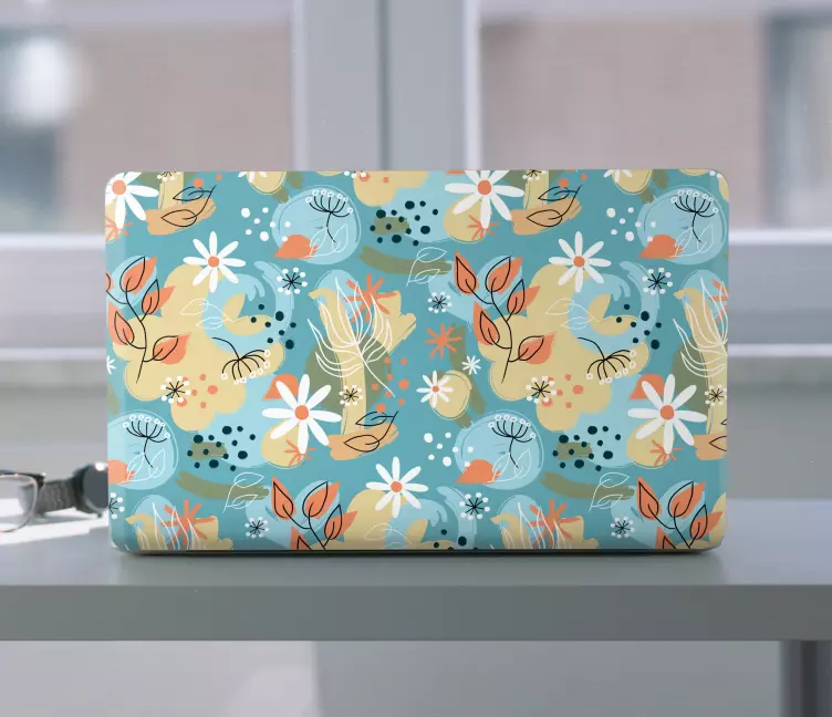 Laptop skin floral patterned cover - TenStickers