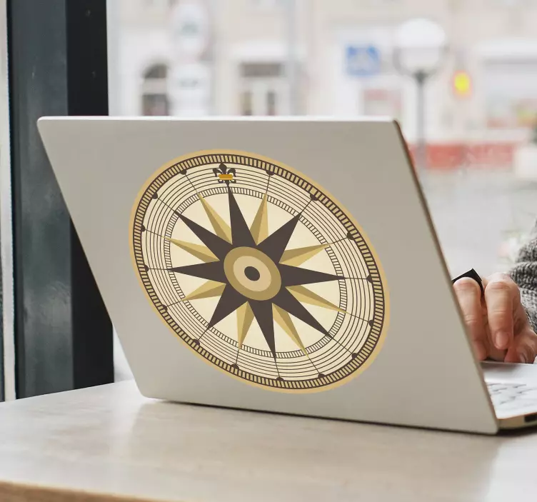 Laptop sticker compass rose design - TenStickers