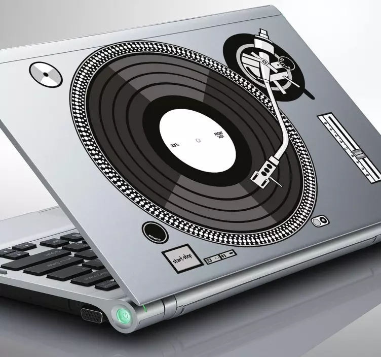 Dj turntable laptop sticker - TenStickers