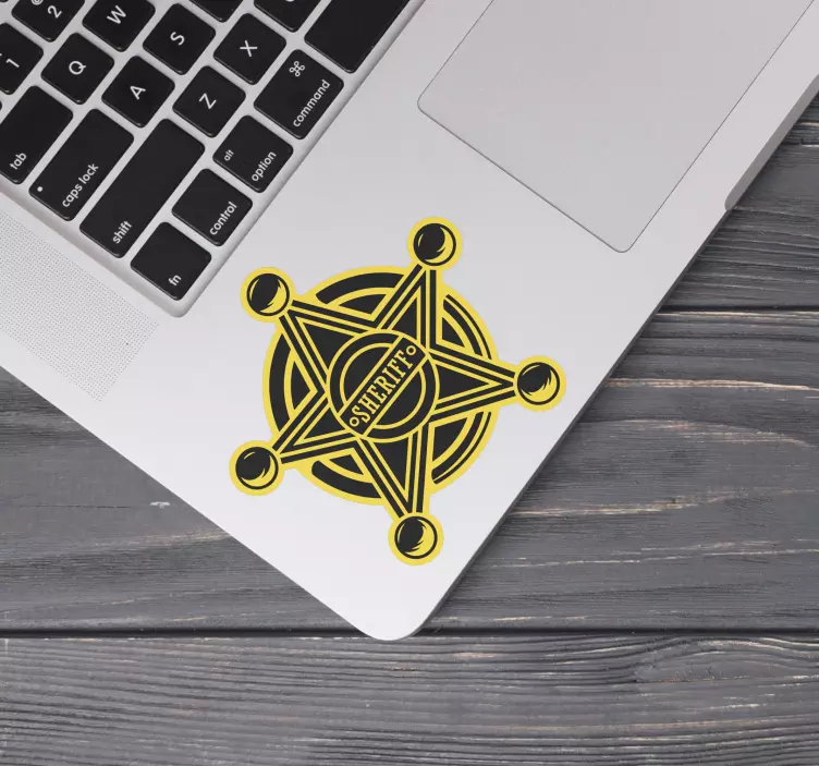 Laptop sticker sheriff star badge - TenStickers