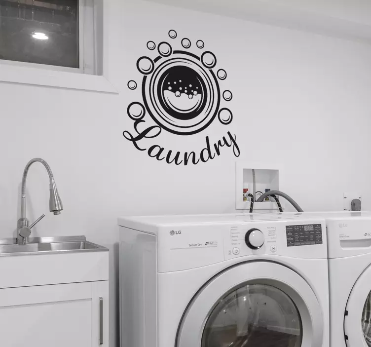 Laundry bubbles quotes sticker for wall - TenStickers
