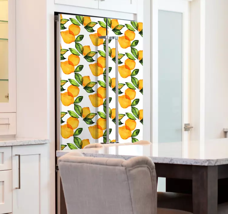 Lemon Mediterranean style fridge sticker - TenStickers