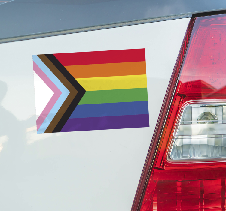 LGBTQ Progress flag car sticker - TenStickers