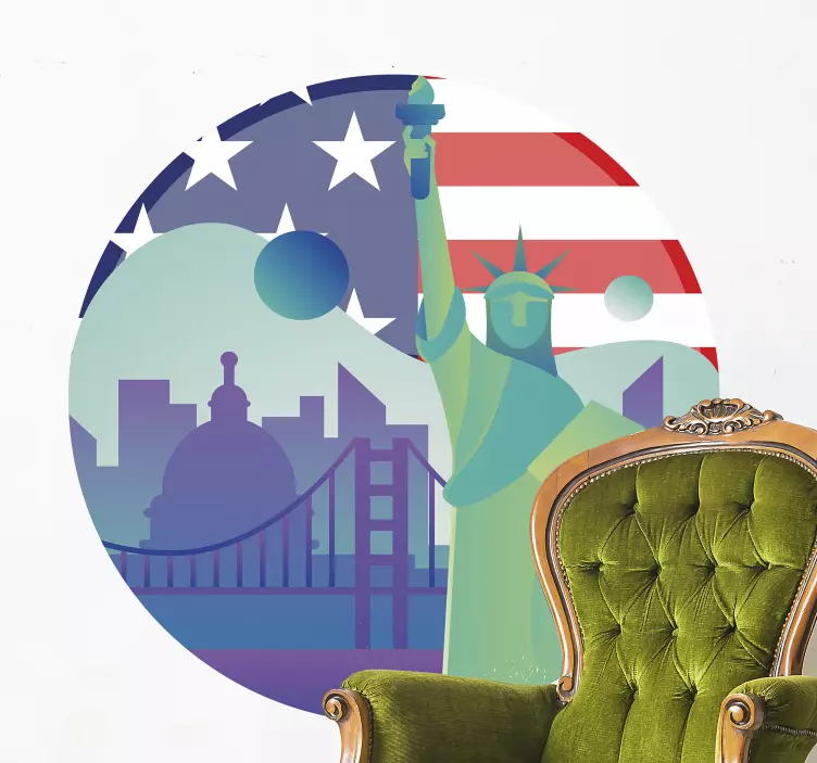 Liberty Statue Graphic Location sticker - TenStickers