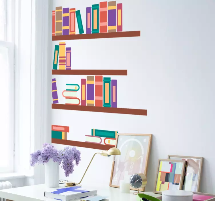 Library Shelf Wall Sticker - TenStickers