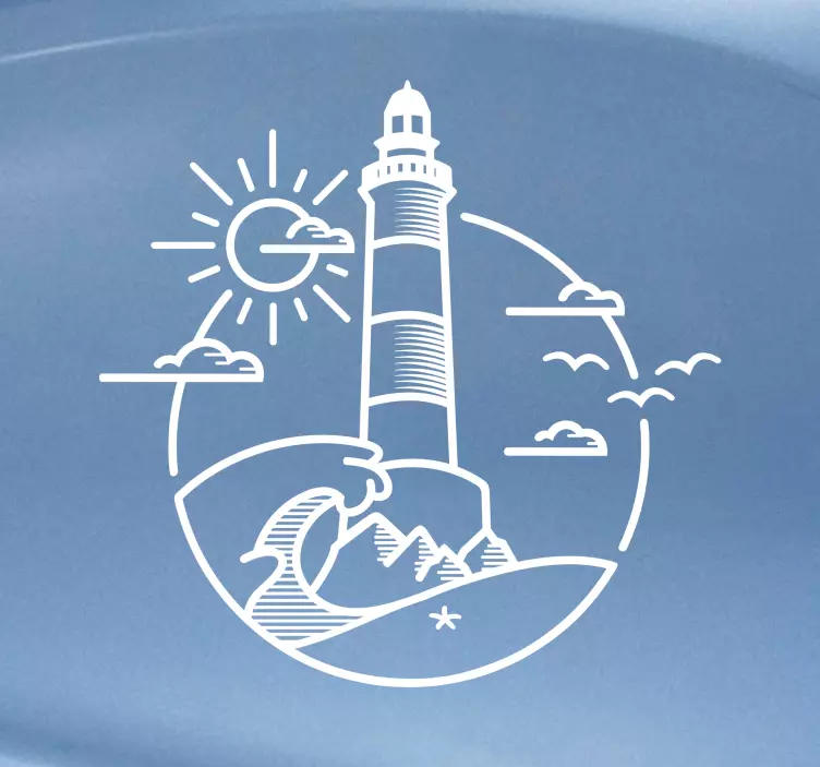 Lighthouse illustration campervan sticker - TenStickers