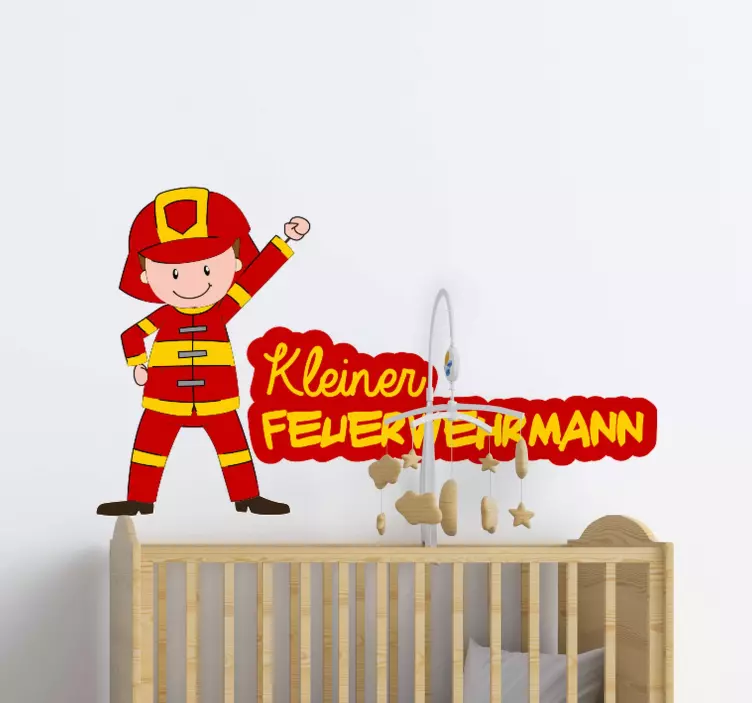 Little Firefighter Cheer wall stickers for kid - TenStickers