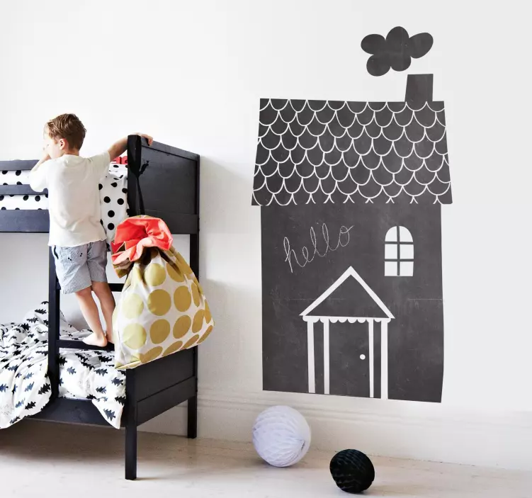 Little House Blackboard Sticker - TenStickers