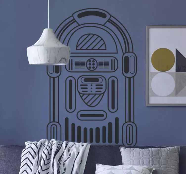 Living room old music machine rock sticker - TenStickers