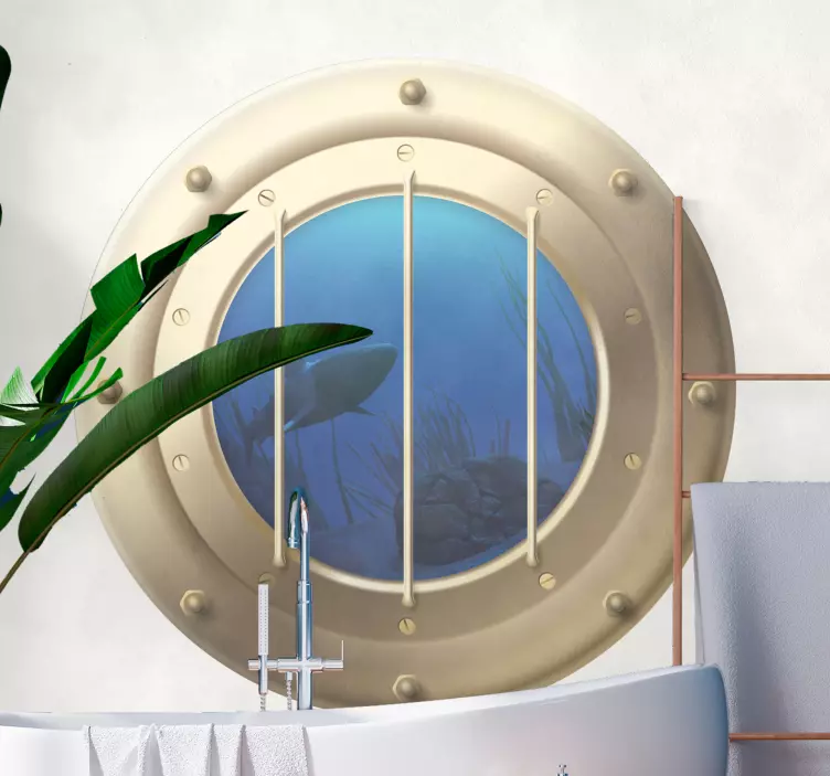 Location sticker underwater porthole view - TenStickers