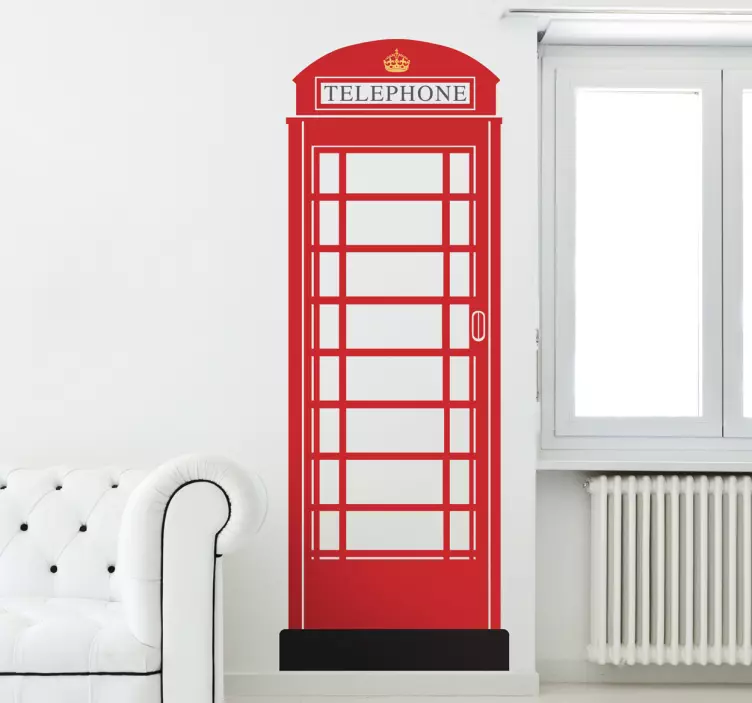 London's Red Phone Box Wall Sticker - TenStickers
