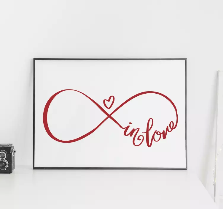 Love symbol text wall sticker - TenStickers