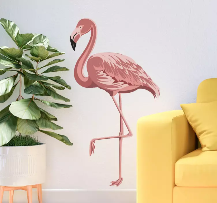 Lovely flamingo bird wall sticker - TenStickers