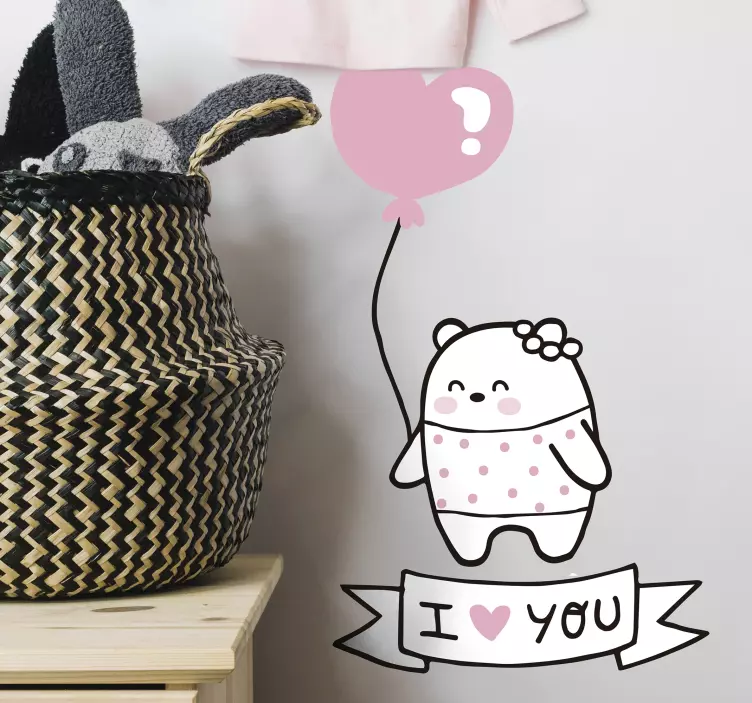 Loving Bear Cute Wall Sticker - TenStickers