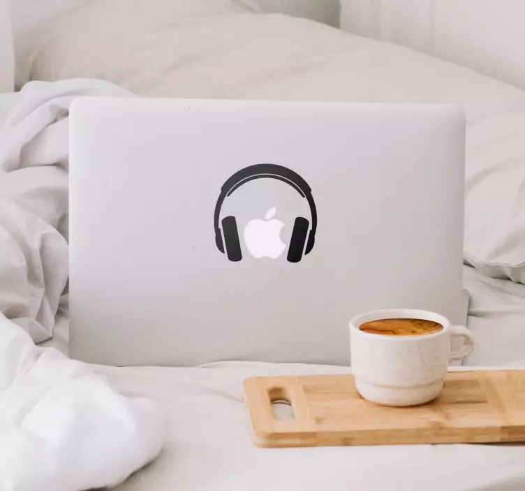 MacBook headphones dj sticker - TenStickers