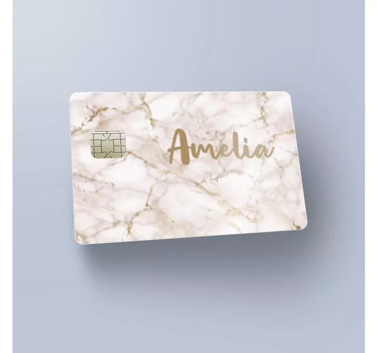 Customised name marble texture credit card sticker - TenStickers
