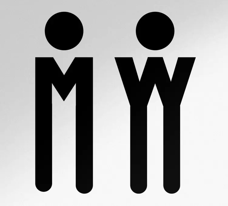 Men Women Symbols door sticker - TenStickers