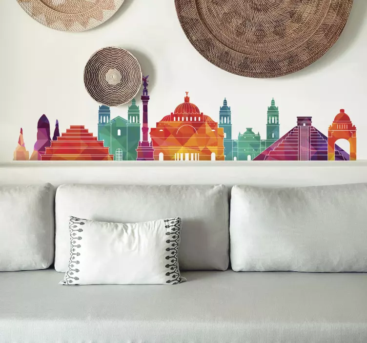 Mexico skyline silhouette sticker - TenStickers
