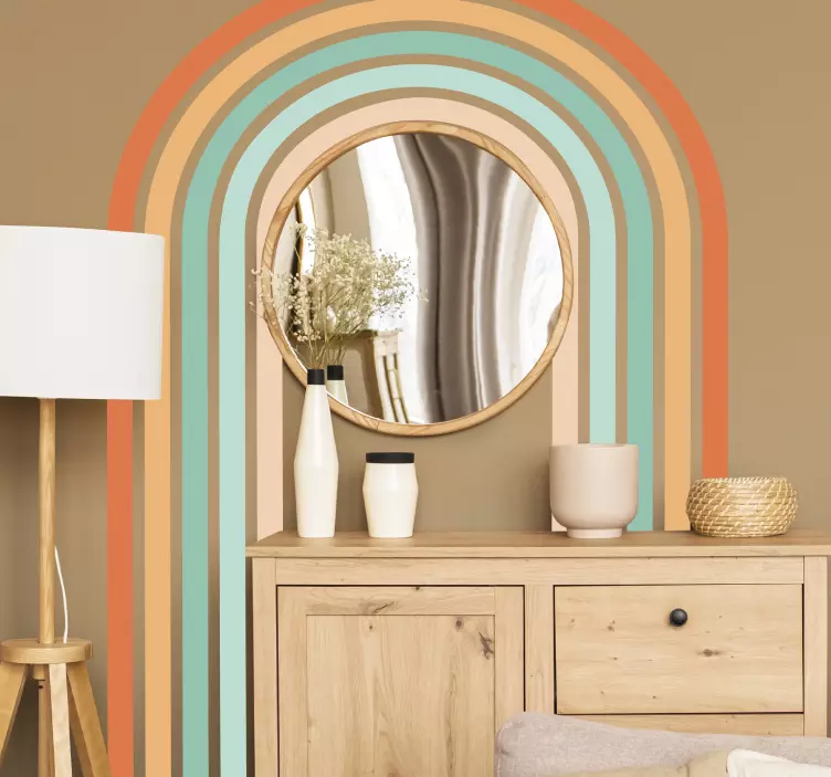 Minimal gradient arches abstract geometric wall sticker - TenStickers