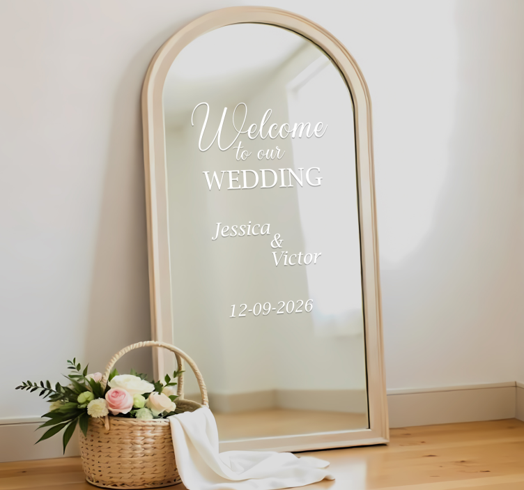 Mirror customizable wedding sticker - TenStickers