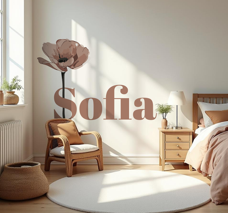 "Mocha Mousse" flower customisable sticker - TenStickers