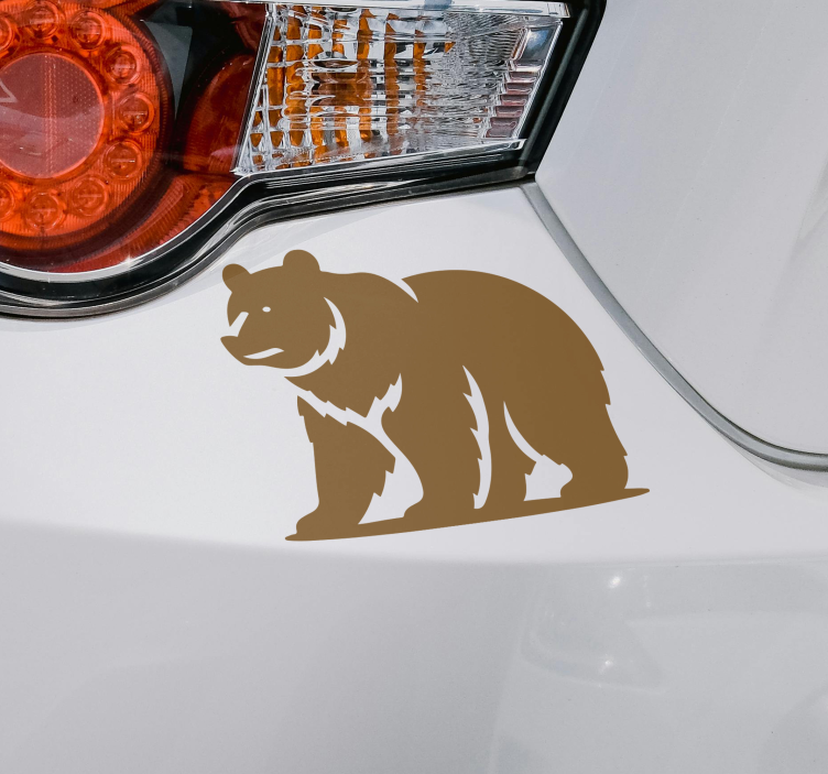 Monochrome bear car sticker - TenStickers