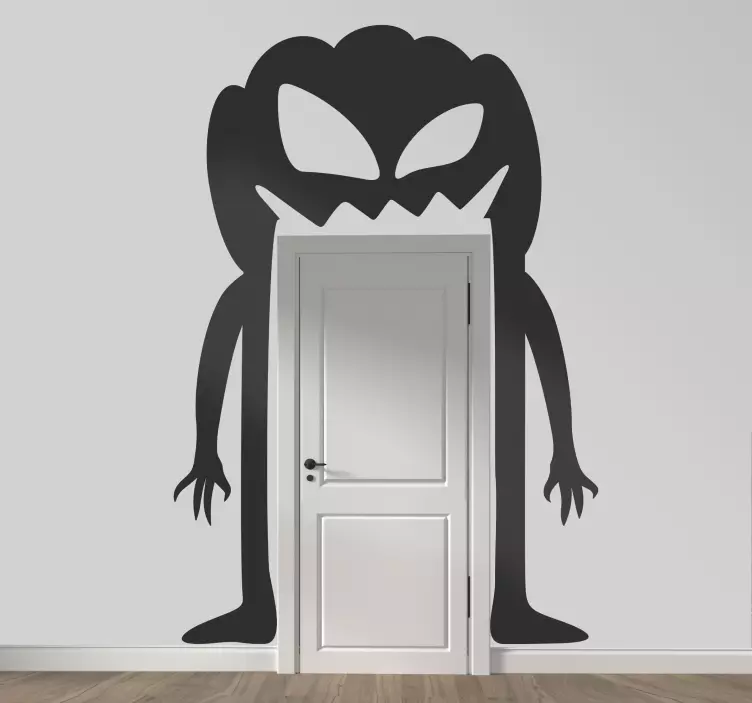 Monster door Halloween decal - TenStickers