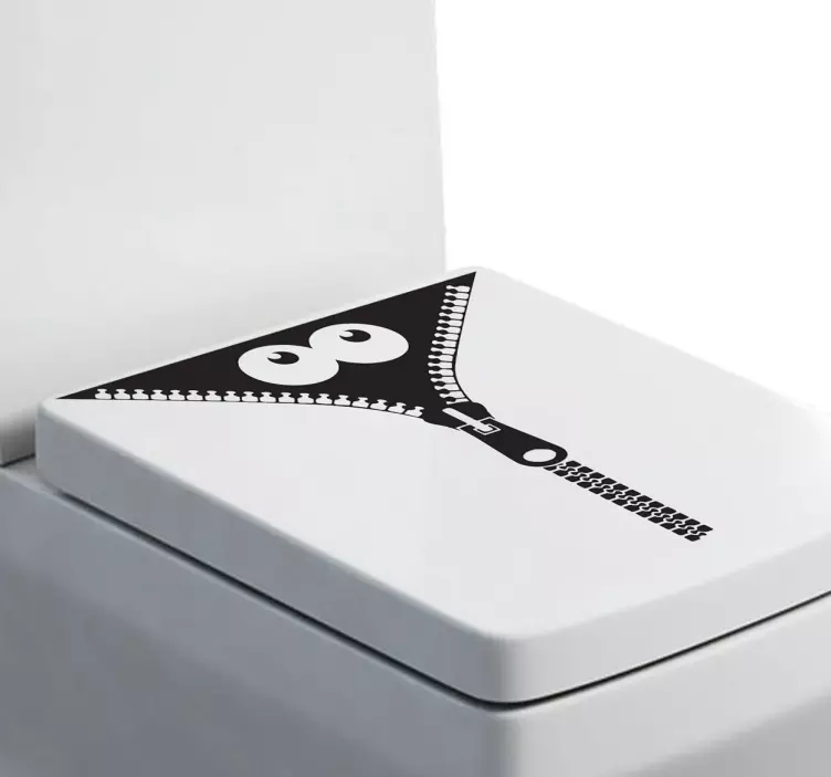 Monster Zip Toilet Sticker - TenStickers