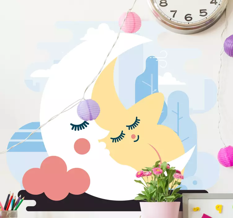 Moon and Star wall stickers for kid - TenStickers