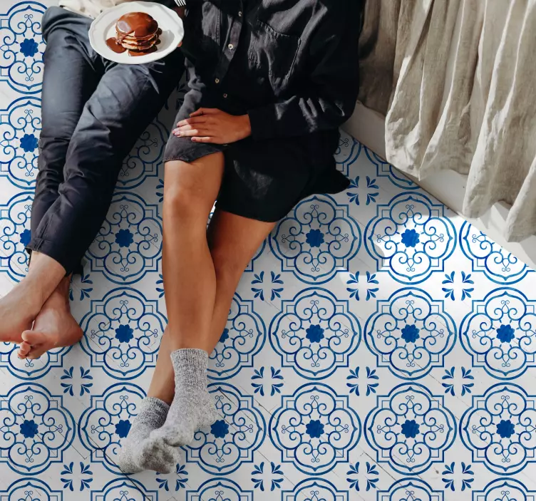 Mosaic vintage pattern floor sticker decal - TenStickers