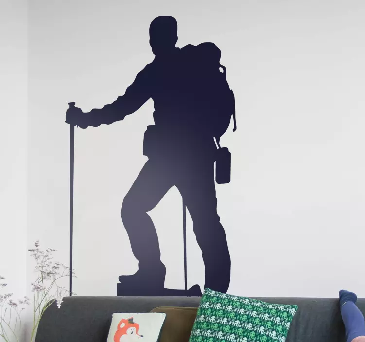 Mountain Climber Silhouette Sticker - TenStickers