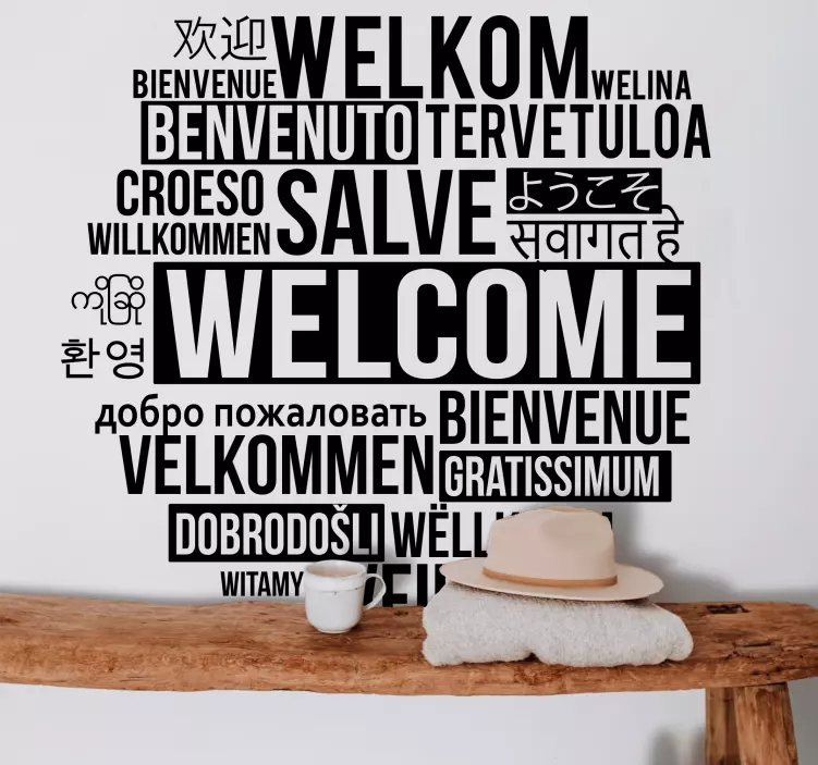 Multilingual welcome message quote sticker - TenStickers