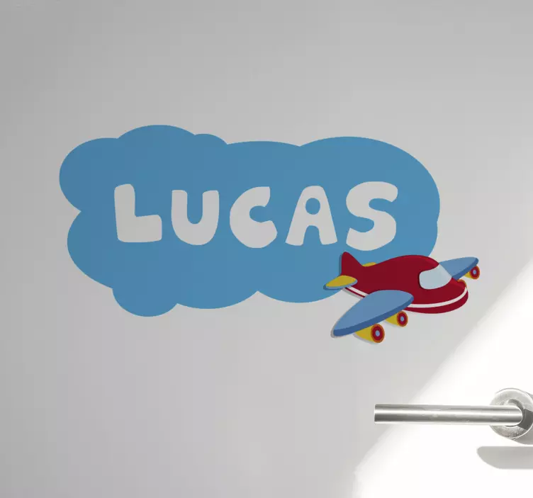 Named airplane and cloud illustration sticker - TenStickers