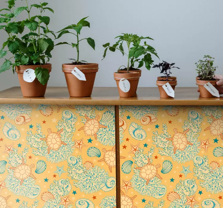 Nature wall sticker coral and ocean life - TenStickers