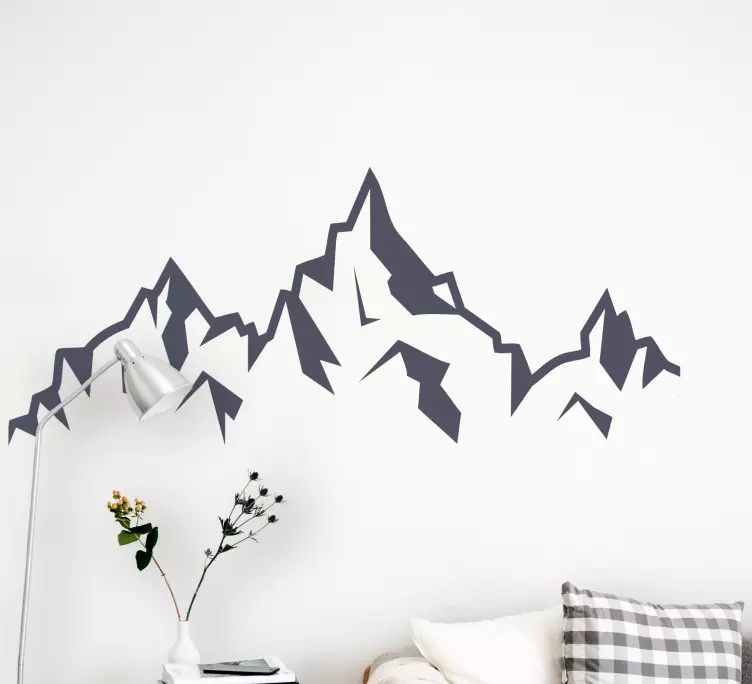 Nature wall sticker mountain silhouette design - TenStickers
