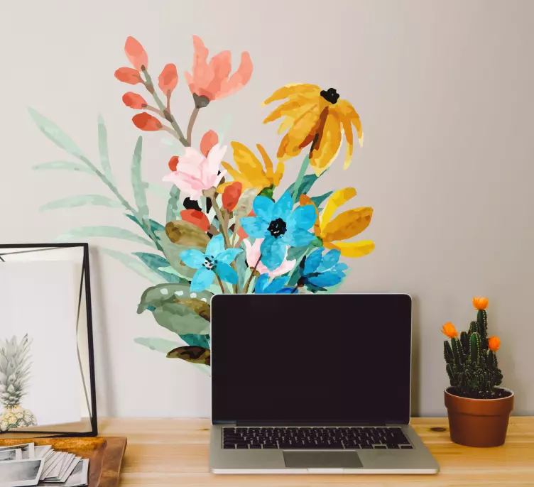 Nest of colorful flowers Home Office decal - TenStickers