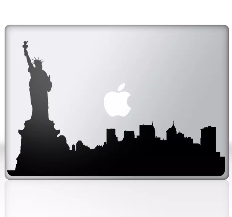 New York City Silhouette Laptop Sticker - TenStickers