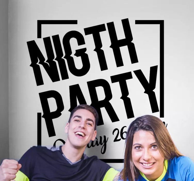 Night Party Sunday 26 July holiday sticker - TenStickers