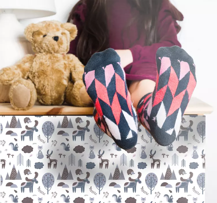 Nordic animals furniture sticker - TenStickers