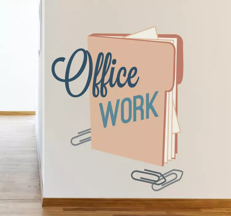 Office work text and book office wall decal - TenStickers
