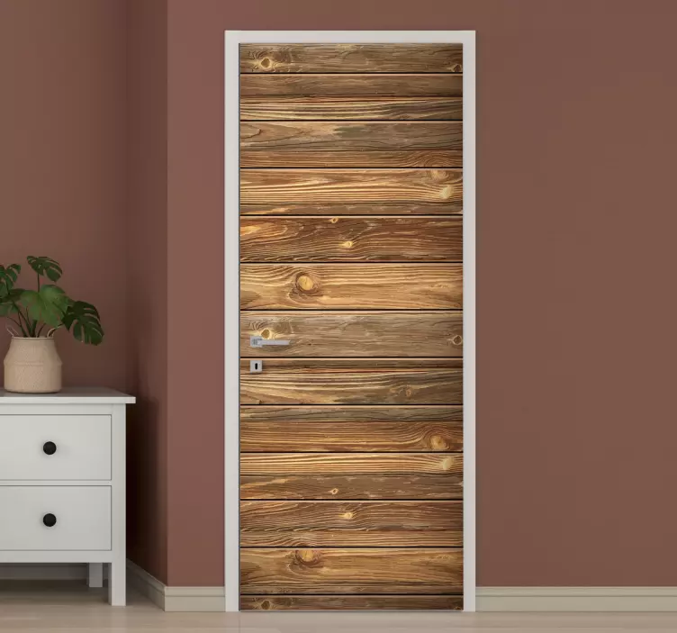 Old wood door vinyl decal - TenStickers