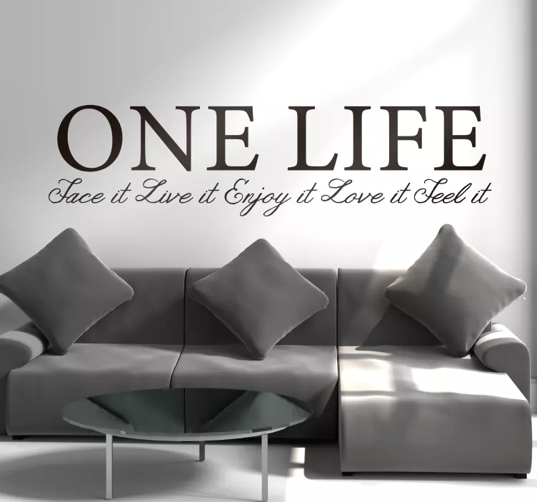 One life text motivational wall sticker - TenStickers
