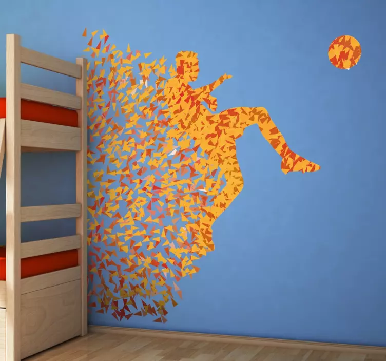 Origami Footballer Sticker - TenStickers