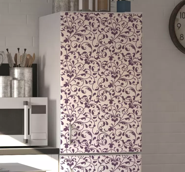 Ornamental Paisley leaf  fridge sticker - TenStickers