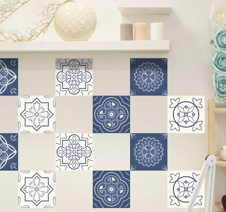 Ornamental tiles Living Room Wall Decor - TenStickers