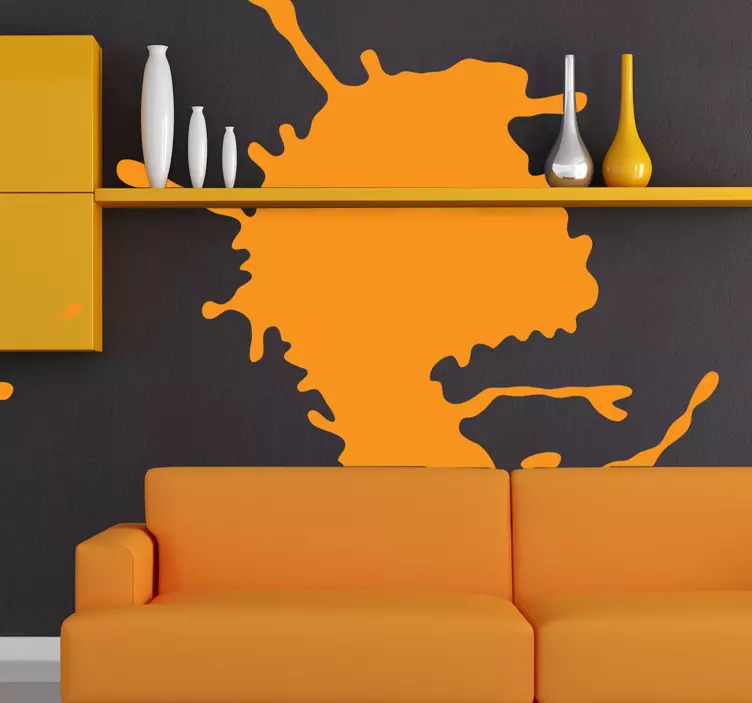 Paint Splat Silhouette Sticker - TenStickers