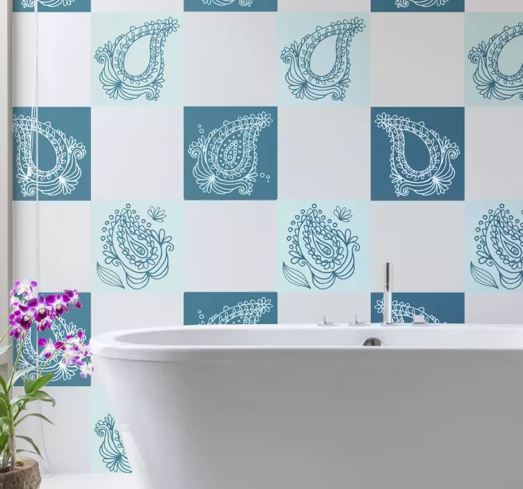 Paisley Pattern Tiles nature wall sticker - TenStickers