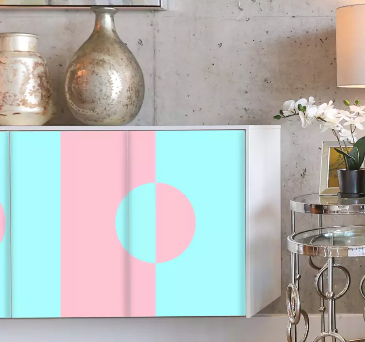Pastel geometric patterns furniture sticker - TenStickers
